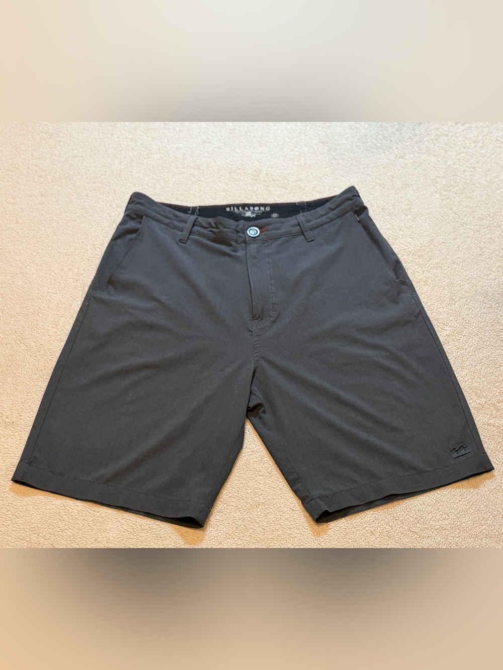 Billabong Men's Charcoal Flat Front Performance Shorts